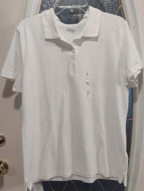 Basic Editions White Women's Polo Shirt